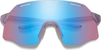 Smith Vert 139mm ChromaPop Polarized Shield Sunglasses in Meteorite Crystal /Rose Blue at Nordstrom