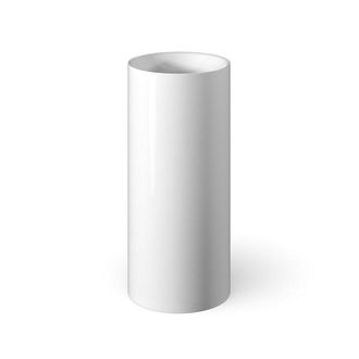Looox wastafelzuil - 40x40x90cm - rond - vrijstaand - mineraalmarmer wit glans