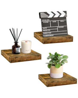 Sorbus Set Of 3 Floating Square Shelves