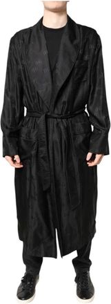 Dolce & Gabbana Coat Robe Jacket - Heren - Jas met riem - Zwart - S - Jassen