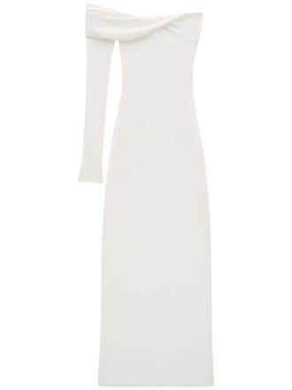 Courr&egrave;ges one-shoulder maxi dress - women - Elastane/Viscose - 36 - White