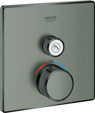 GROHE Termostato Grohtherm Smartcontrol Angular, 1 V&aacute;lvula De Cierre Grafito Duro Cepillado Grohe