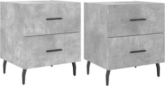 vidaXL Bedside Cabinets 2 pcs Concrete Grey 40x35x47.5 cm Engineered Wood vidaXL