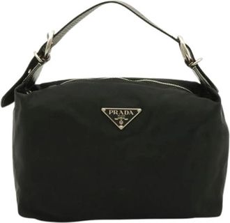 Prada Pre-owned Nylon Leather Shoulder Bag - Dames - Vintage Handtas - Zwart - ONE Size - Nylon - Vintage