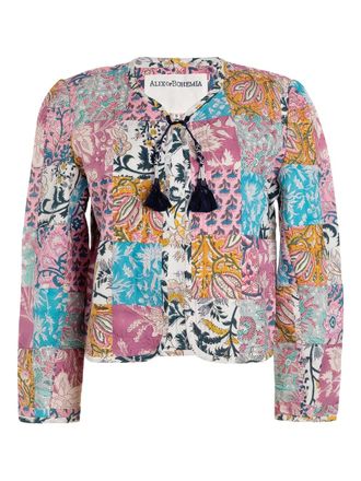 Alix of Bohemia patchwork tassels cropped jacket - Roze