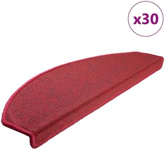vidaXL Tappetini per Scale 30 pz Rosso Bord&ograve; 65x24x4 cm - Vidaxl
