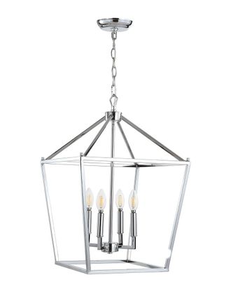Jonathan Y Designs Jonathan Y 4-Light Pagoda Chrome Pendant