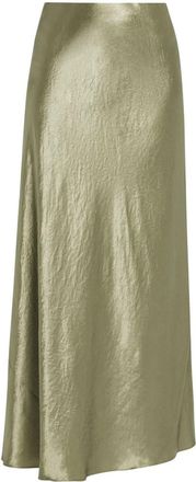 Vince crinkled-finish satin maxi skirt - women - Satin - L - Green