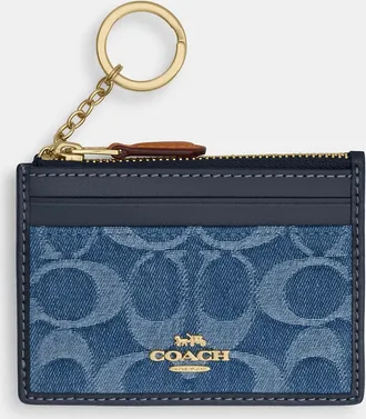Coach Mini Skinny Id Case In Signature Denim