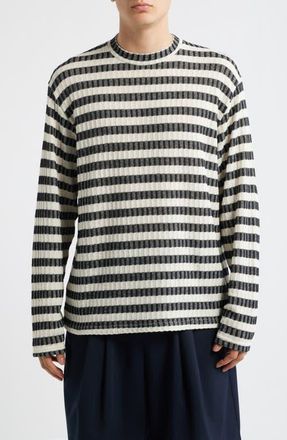 Krost Stripe Knit Long Sleeve T-Shirt in Black/White Multi at Nordstrom, Size X-Large
