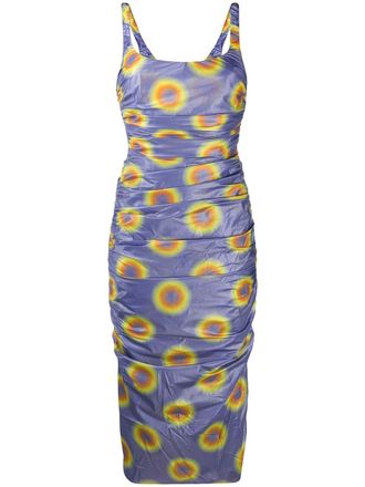 Maisie Wilen ruched gradient polka dot dress - women - Polyester - L - Purple
