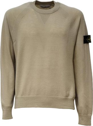 Stone Island Ronde hals gebreid - Heren - Ronde hals truien - Beige - M - Truien & Vesten