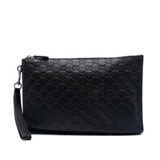 Gucci Pre-owned Clutches, female, Black, Size: ONE SIZE Pre-owned Embossed Leather Clutch