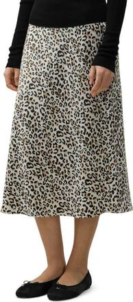 LilySilk Leopard Print Bias Cut Silk Skirt in Dawn Leopard at Nordstrom, Size X-Large