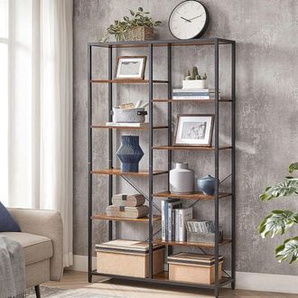 Vasagle 5 Tier Industrial Bookshelf Standing Display Storage Rack in Brown