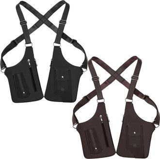 Generic Double Shoulder Armpit Bag - Waterproof, Two Straps Underarm Shoulder Bag, Anti Theft Harness, Anti-Theft Underarm Bags | Multi-Pocket Backpack Suitab