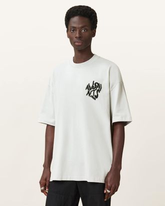 AllSaints Cotton Orlando Logo Print Oversized T-Shirt, Size: XS