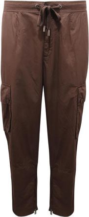 Dolce & Gabbana Poplin Cargo Pants - Heren - Slim Fit Broeken - Bruin - L - Katoen - Broeken