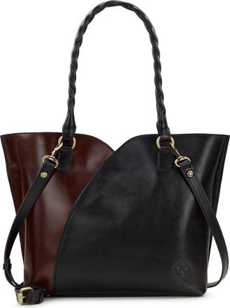 Patricia Nash Marion Colorblock Leather Tote Bag in Black British Tan Colorblock at Nordstrom Rack