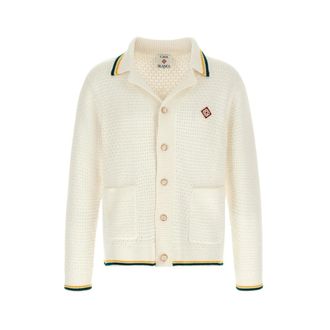 Casablanca Gilet Cardigan allUncinetto Piramide - - Knitwear - Uomo - Bianco - S