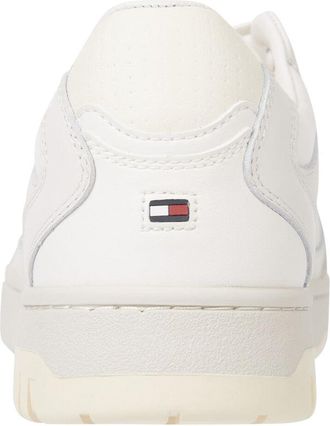 Tommy Hilfiger Mens Th Basket Low Sneaker White Leather Rubber Sole