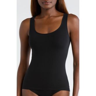 Nordstrom Seamless Cotton Blend Tank in Black at Nordstrom, Size X-Large