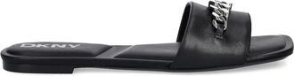 DKNY Sandali slides in pelle - Nero