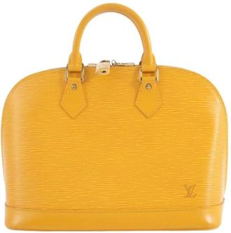 Louis Vuitton Tweedehands leren Louis Vuitton tassen - Dames - Vintage Handtas - Geel - ONE Size - Leer - Vintage