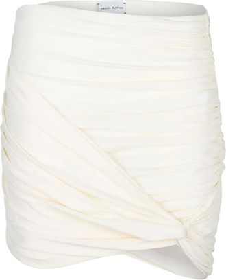 Magda Butrym ruched draped mini skirt - women - Fabric - 38 - White