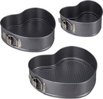 OEM Molde Desmontable - Coraz&oacute;n - 3 Piezas - Molde Para Pasteles - 3 Tama&ntilde;os - Antiadherente - Acero