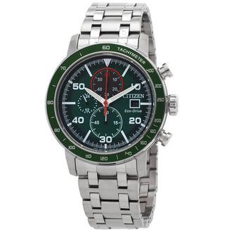 Citizen Brycen Chronograph Eco-Drive Green Dial Mens Watch CA0851-56X