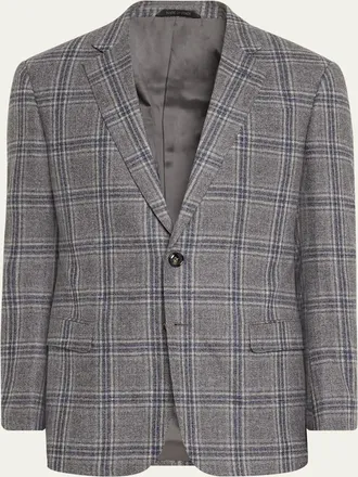 Giorgio Armani Mens Soft Plaid Sport Coat