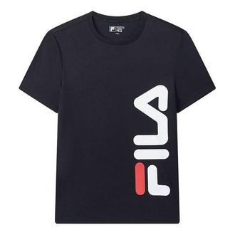 Fila Alphabet Knit Round Neck Casual Sports Short Sleeve Blue F11M028163F-NV