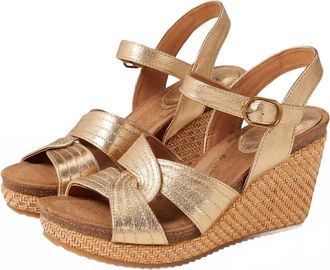 S&ouml;fft Womens Clarissa Wedge Sandal In Gold