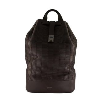 Ferragamo Sailor Leather Backpack - male - Ferragamo - Backpacks - Black - ONE SIZE - Bags