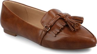 Journee Collection Journee Womens Jannah Medium and Wide Width Tassel Loafer Flats