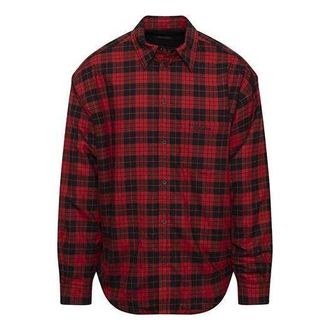 Balenciaga Checkered Flannel Padded Shirt Red 642339TJO276167