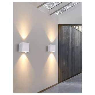 Trade Shop Trade Shop Traesio - Trade Shop - Applique Doppia Emissione Led Cob 12w Esterno Bianco Luce 4000k 3000k 6500k Es46