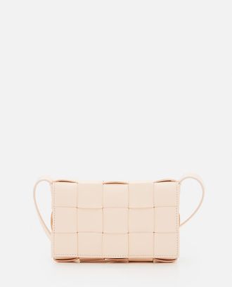 Bottega Veneta Beige SMALL CASSETTE LEATHER SHOULDER BAG