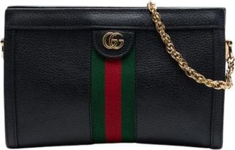 Gucci Pre-owned Vintage Crossbody Bag - Dames - Vintage Clutch - Zwart - ONE Size - Leer - Vintage