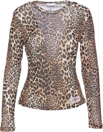 Ganni Printed Marl Longsleeves Top