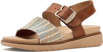 Dr. Scholls Posie Womens Sandals Honey Brown/Natural Fabric : 7.5 M, Synthetic