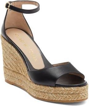 Stuart Weitzman Nudist Curve Espadrille Wedge Sandal in Black at Nordstrom Rack, Size 10.5