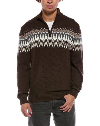 Weatherproof Vintage Nordic Yoke Quarter Zip Mock Neck Sweater