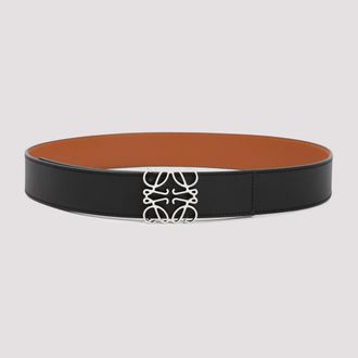 Loewe Black Leather Reversible Anagram Belt