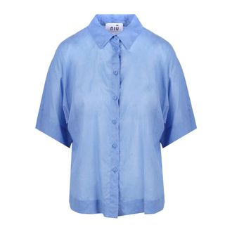 Ni&ugrave; Shirts, female, Blue, Size: M Camicetta Kimono