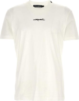 Dolce & Gabbana White Logo Patch T-shirt