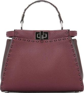 Fendi Burgundy Peekaboo Mini Satchel