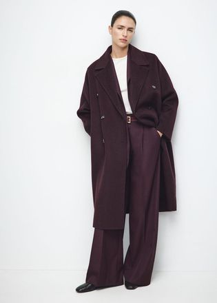 Mango Cappotto lana handmade oversize vino - Donna - XS - MANGO