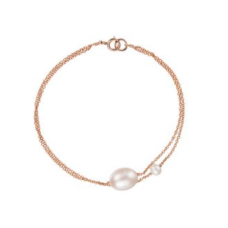 Lily & Roo Rose Gold Layered Large and Small Pearl Bracelet